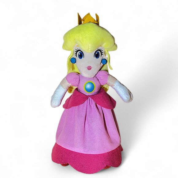 11" Princess Peach & Luigi Super Mario Bro's By Good Stuff Nintendo Plush Dolls - Picture 2 of 13